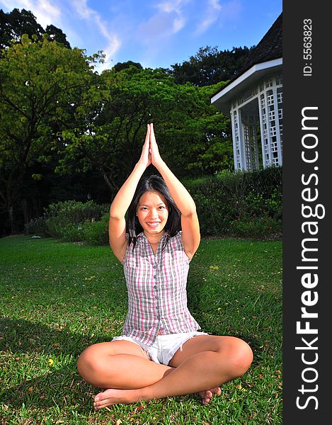 Picture of Girl doing Yoga pose. Ideal for healthy lifestyle context. Picture of Girl doing Yoga pose. Ideal for healthy lifestyle context.