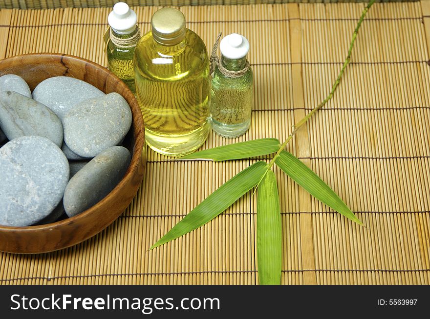 Green bamboo and spa item