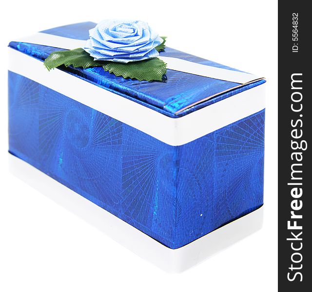 Blue Gift Isolated On White