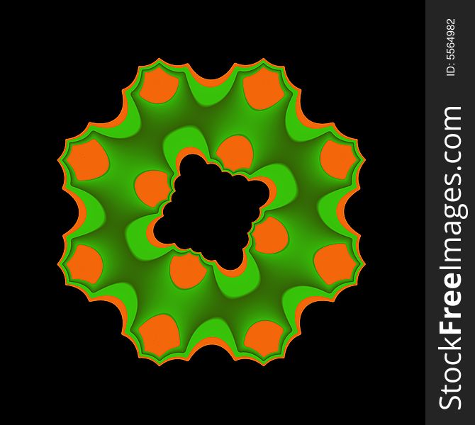 An abstract Image done in shades of green and orange. An abstract Image done in shades of green and orange.