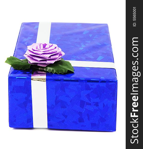 Blue Gift Isolated On White