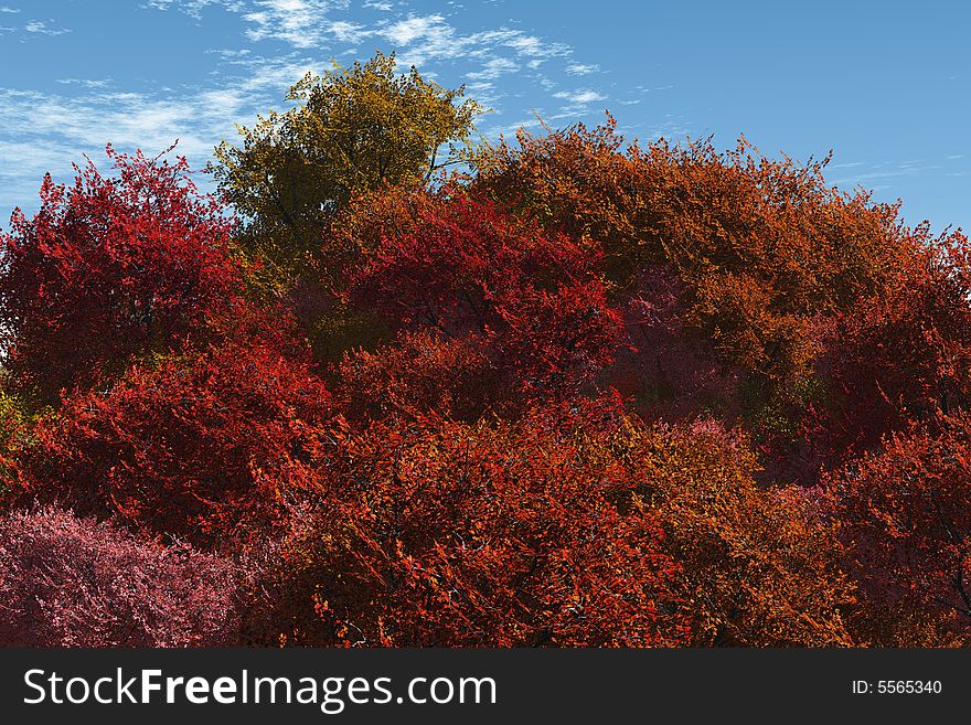 Illustration of lush vegetation growth