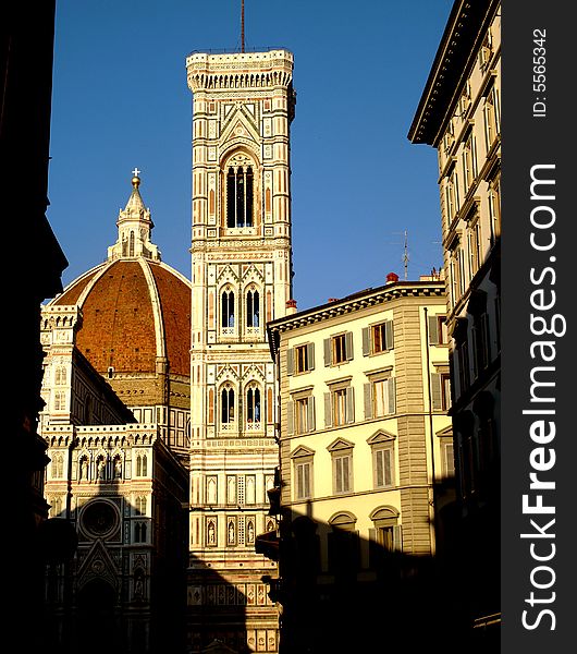 A suggestive glimpse of the Santa Maria del Fiore square in Florence-Italy. A suggestive glimpse of the Santa Maria del Fiore square in Florence-Italy