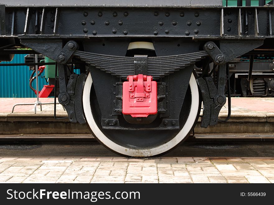 Train wheels on the railroad