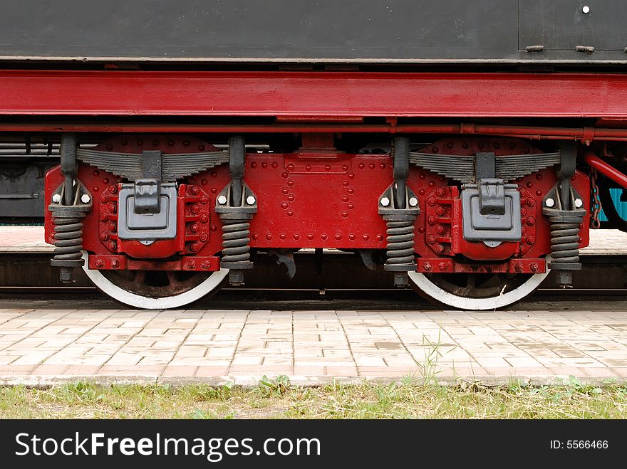 Train wheels on the railroad