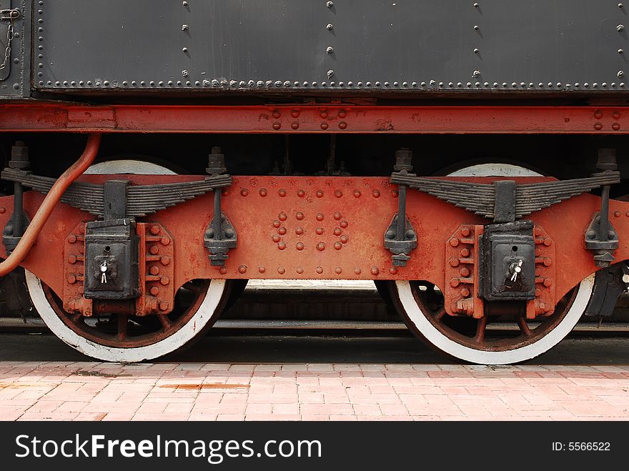 Train wheels on the railroad