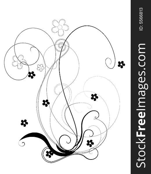 Floral elements  - popular floral segments in vector illustration