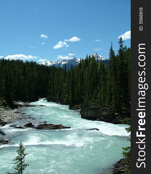 Glacial river outside of Banff, Canada. Glacial river outside of Banff, Canada