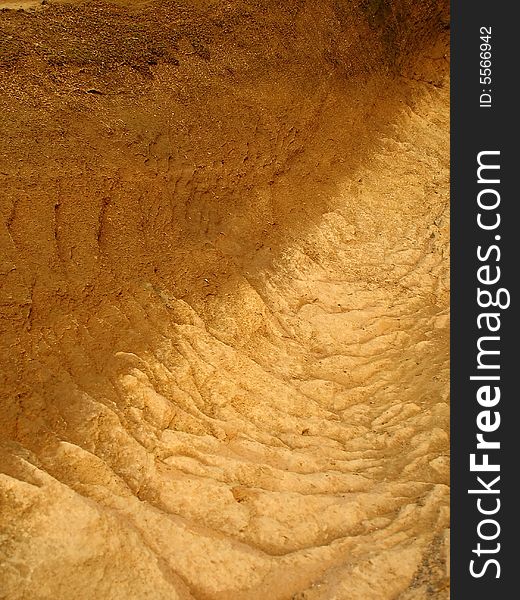 Close up of a clay soil after excavation and erosion. Close up of a clay soil after excavation and erosion