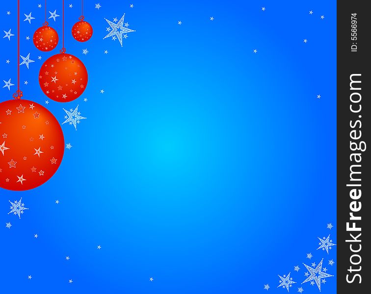 Christmas background with ice stars and embellishment