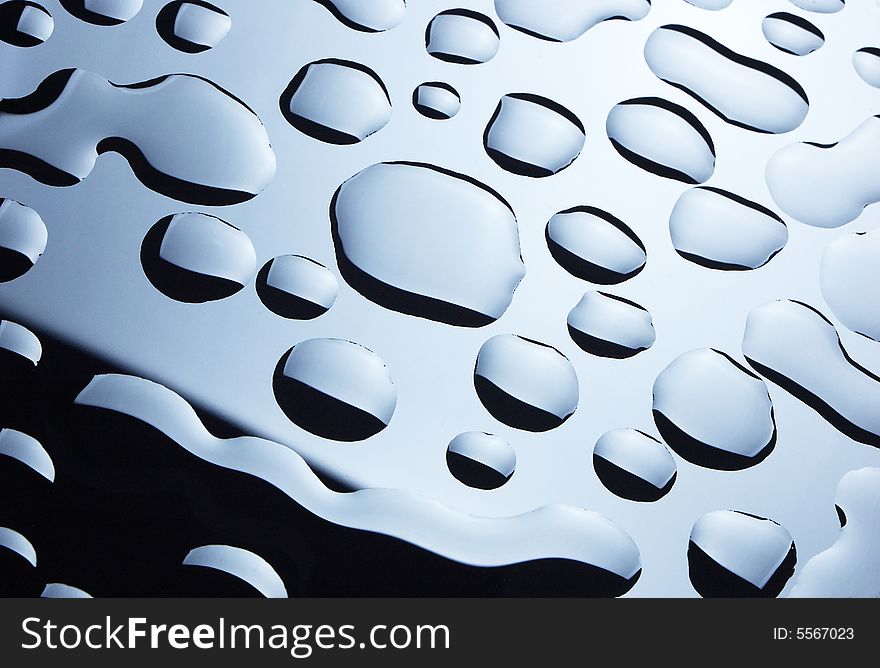 Abstract of black droplets on clean surface