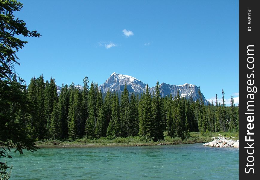 Glacial river outside of Banff, Canada. Glacial river outside of Banff, Canada