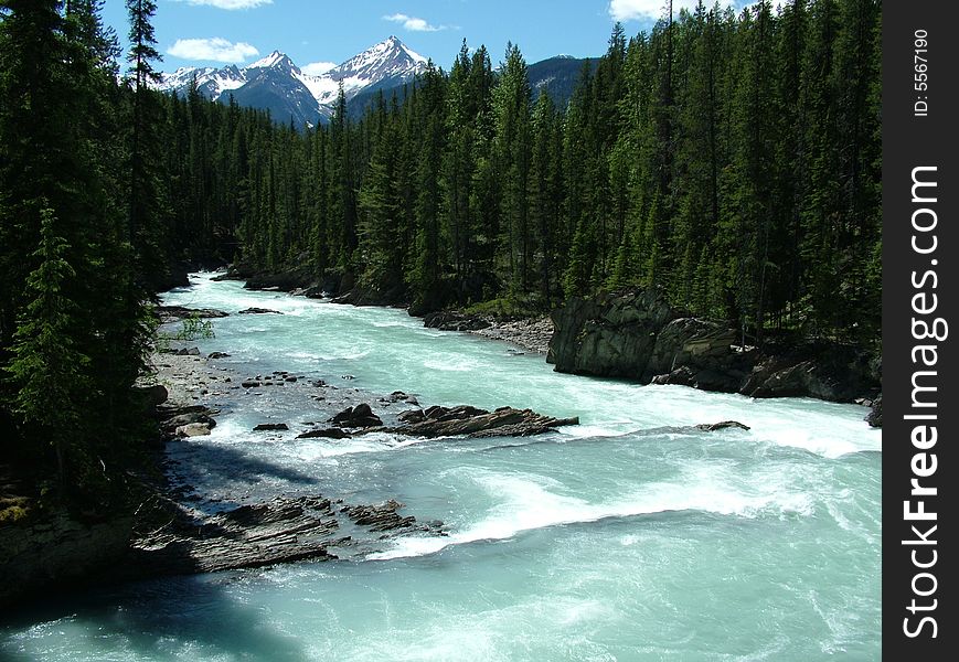 Glacial river outside of Banff, Canada. Glacial river outside of Banff, Canada