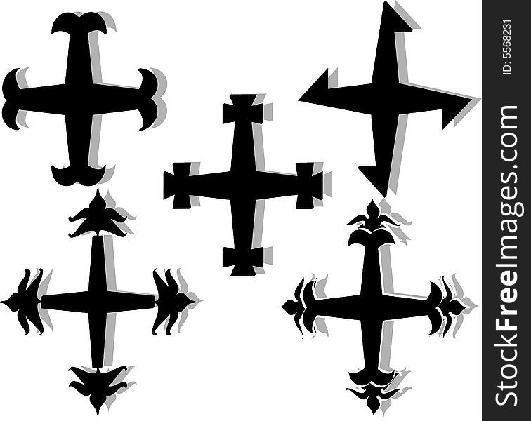 Vector illustration of different crosses. Vector illustration of different crosses