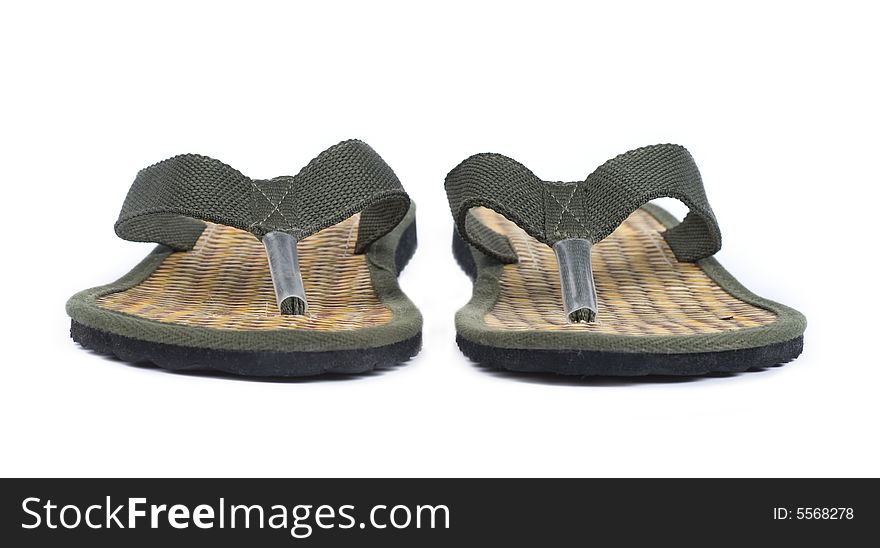 Beach shoes isolated on white background