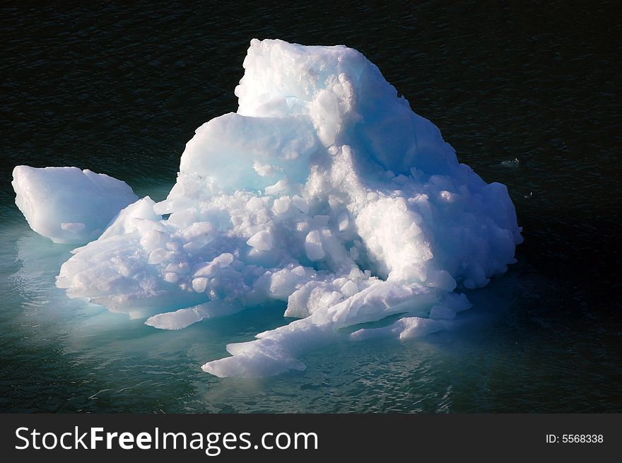 Iceberg floating on the sea water of alaska