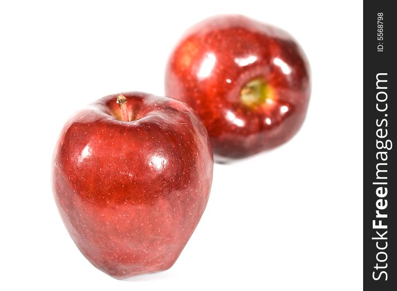 Fresh red apples isolated on a white background