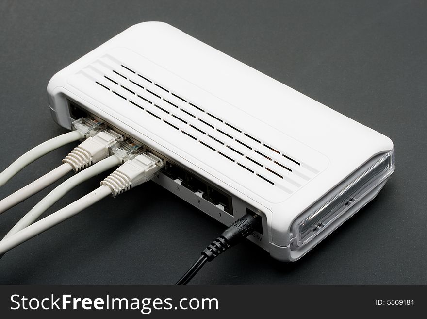 Network switch isolated on a white background