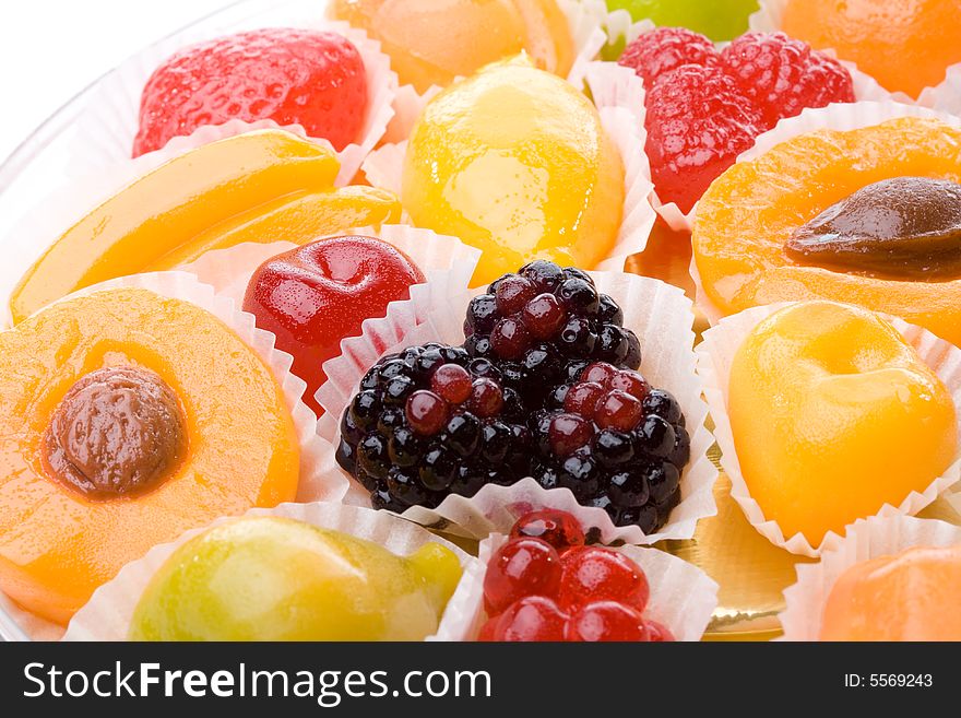 Background from tasty appetizing colorful fruit candy. Background from tasty appetizing colorful fruit candy