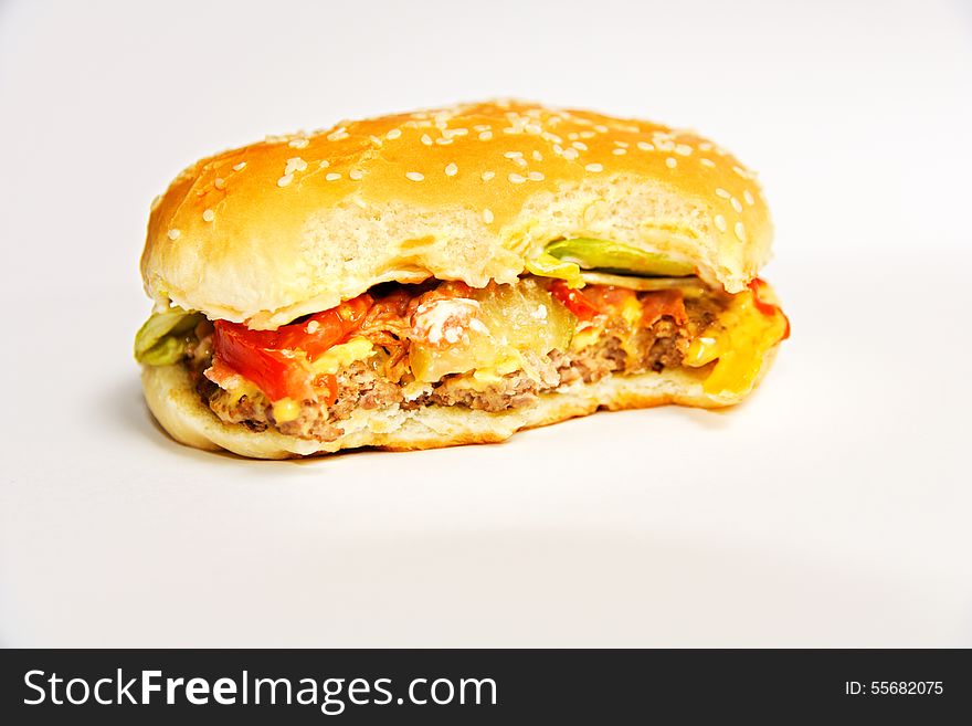 Hamburger on a light background