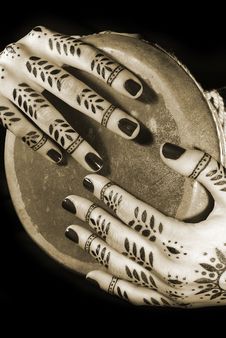 Hands With Oriental Tattoo Stock Photo Hands With Oriental Tattoo Stock Photo