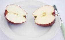 An Apple Sliced In Half Royalty Free Stock Photo An Apple Sliced In Half Royalty Free Stock Photo