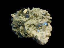 Crystals Galenita And Rock Crystal Stock Image