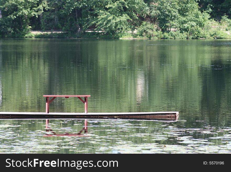 A dock taken at a lake. A dock taken at a lake.