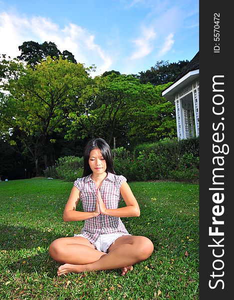Picture of Girl doing Yoga pose. Ideal for healthy lifestyle context. Picture of Girl doing Yoga pose. Ideal for healthy lifestyle context.