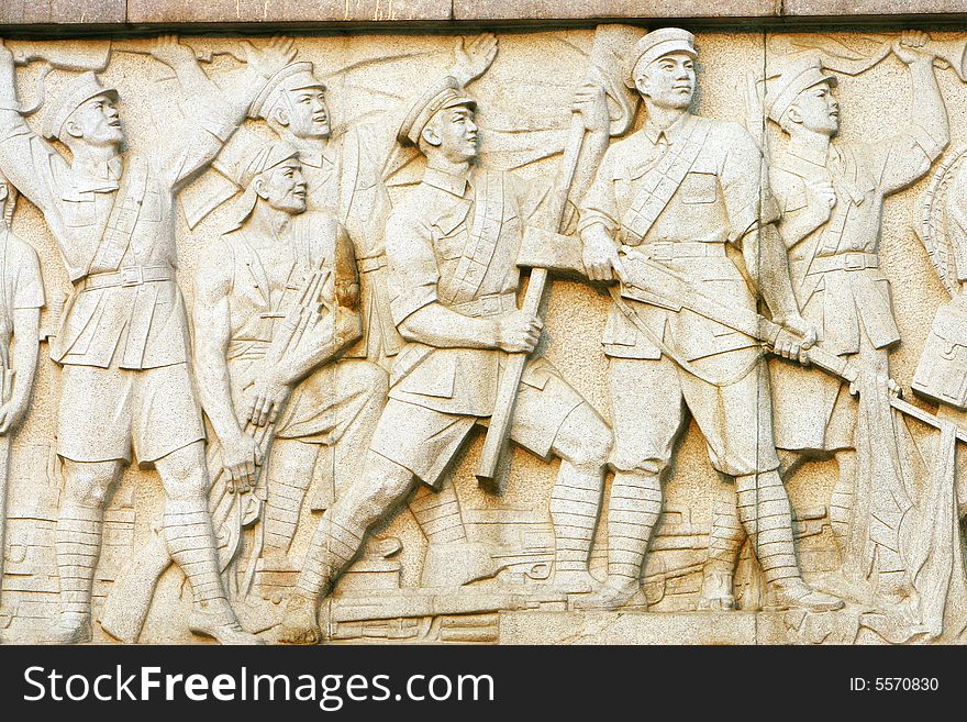 The relief of The August 1st. uprising cenotaph nanchang china .