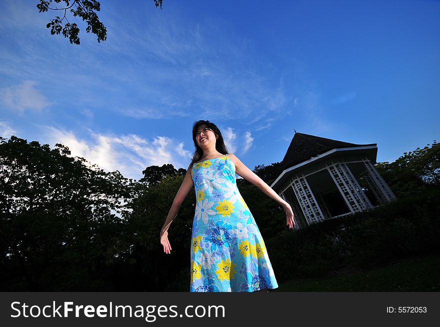 Picture of a Happy Girl out in the park. Indicative of mood, joyous occasion, promotion of healthy living and lifestyle. Picture of a Happy Girl out in the park. Indicative of mood, joyous occasion, promotion of healthy living and lifestyle.