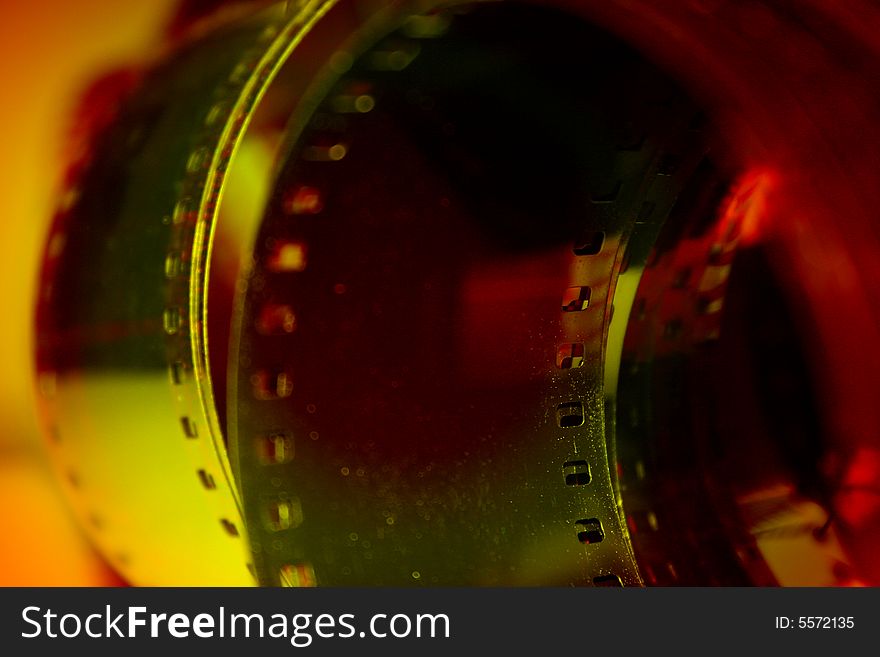 Abstract Patterns in the manner of convolute in ring photographic negative film