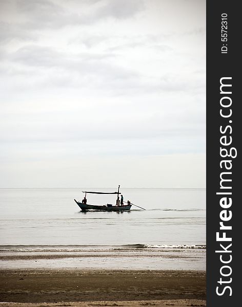 A fishing boat on a calm ocean