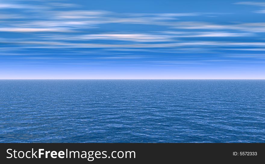 Beautiful sea and clouds sky - digital artwork. Beautiful sea and clouds sky - digital artwork