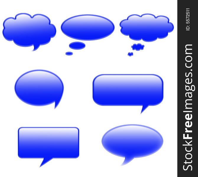 Illustration of the chat icons blue color