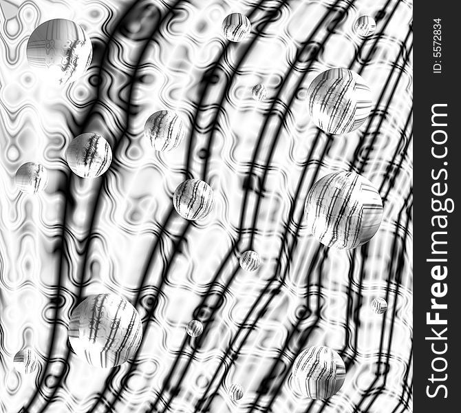 Abstract image in shades grey strips and bubbles. Abstract image in shades grey strips and bubbles