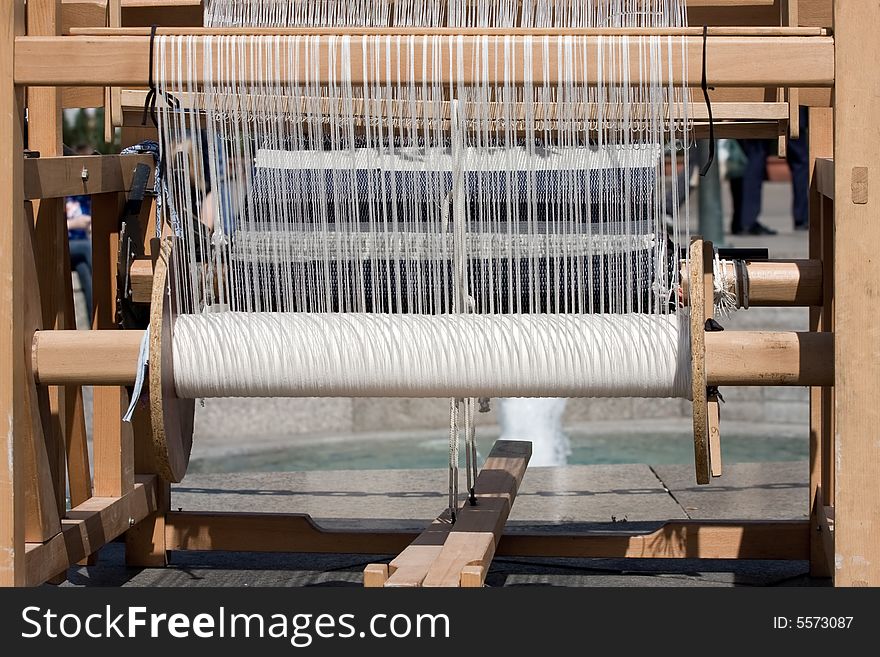 Detail of antique weaving machine
