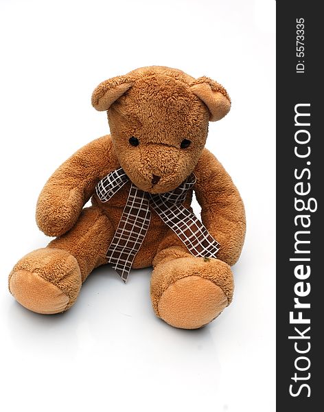 Shot of a brown teddy bear isolated