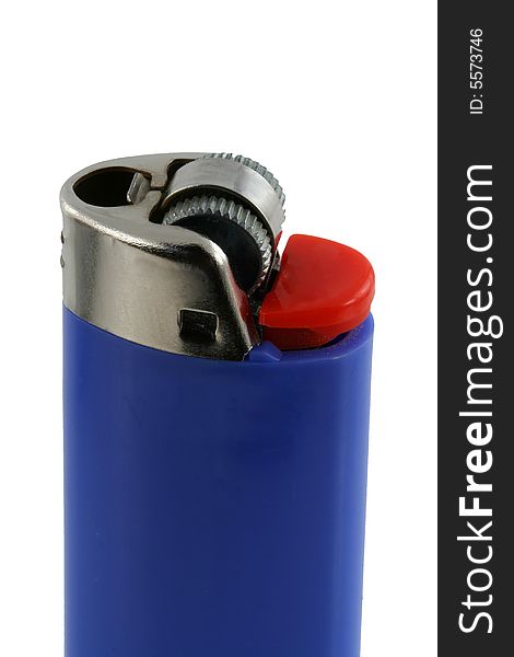 A Isolated blue cigarette lighter