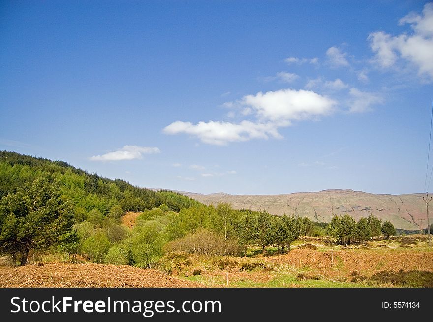 A view of the great scenery at glen ogle in scotland. A view of the great scenery at glen ogle in scotland