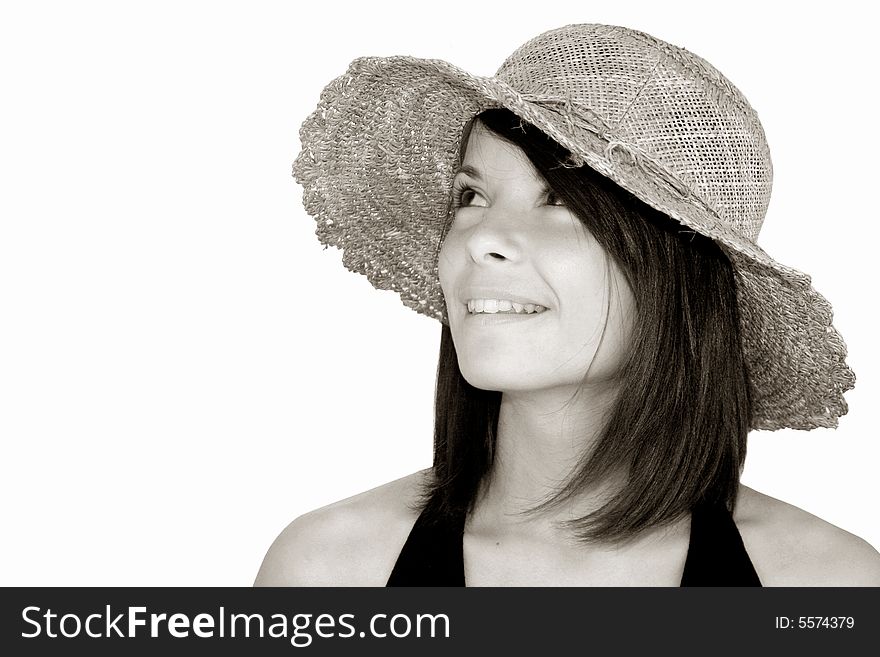 Young woman on white background. Young woman on white background