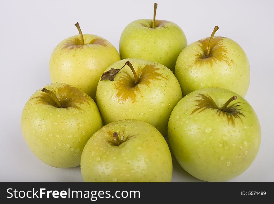 Washed apples on isolated white background. Washed apples on isolated white background