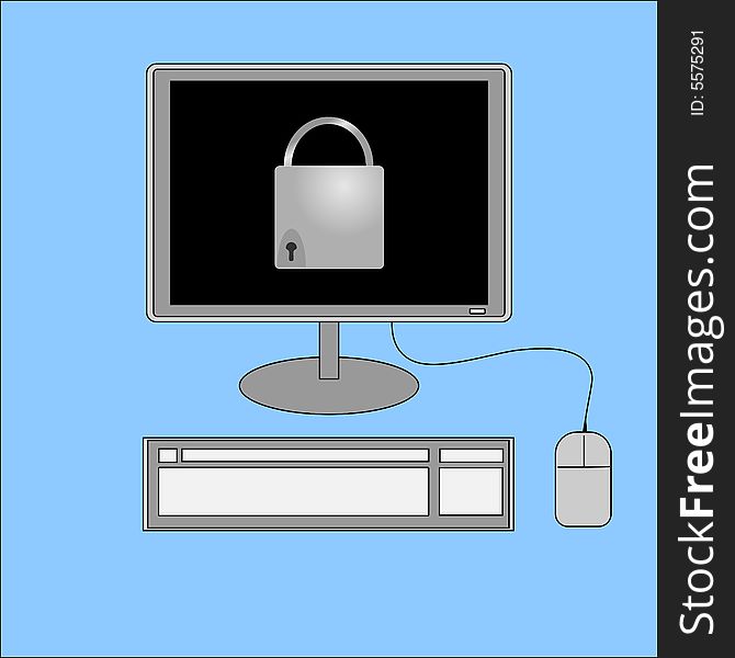An illustration of a computer with a padlock on the screen. An illustration of a computer with a padlock on the screen