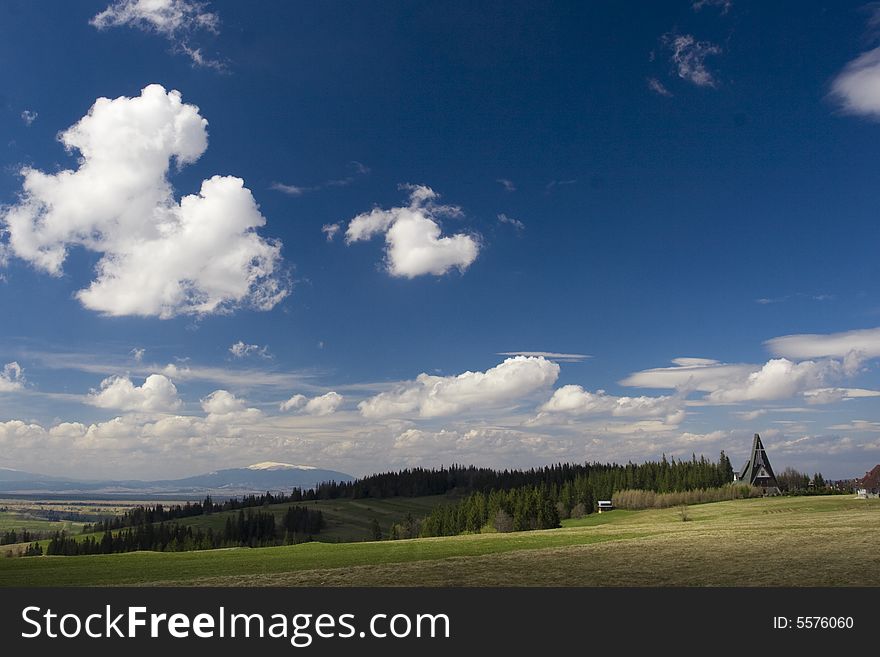 Beautiful mountain landscape in the sunny day