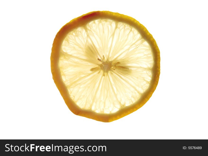 Slice of lemon in back light