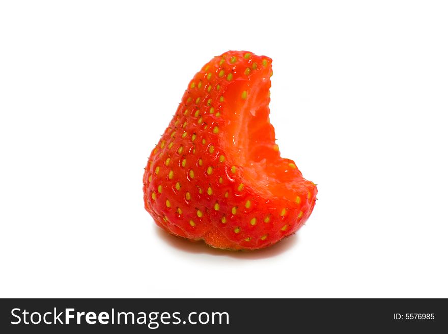 This is Isolated red strawberry