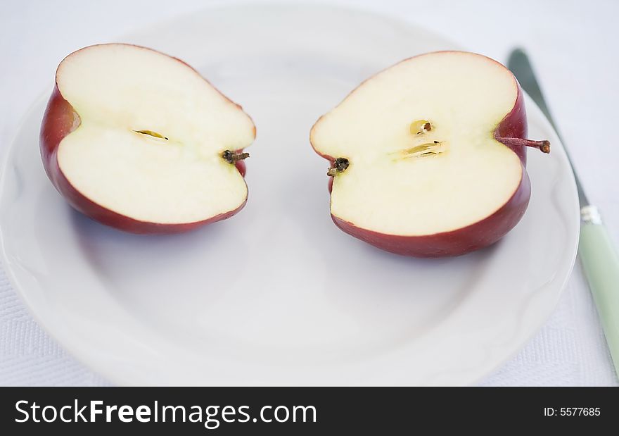 An Apple Sliced In Half
