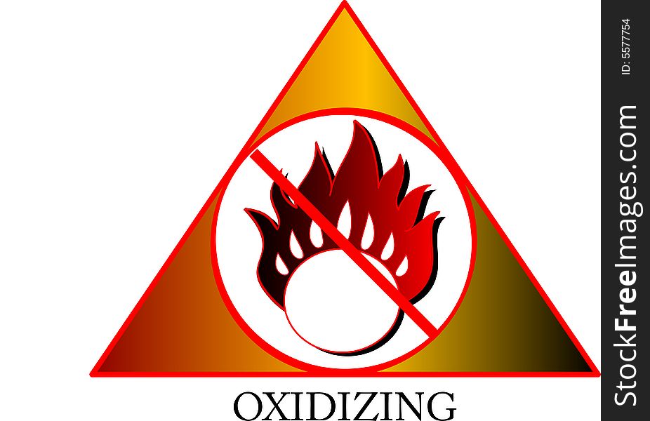 Vector illustration of an oxidizing symbol