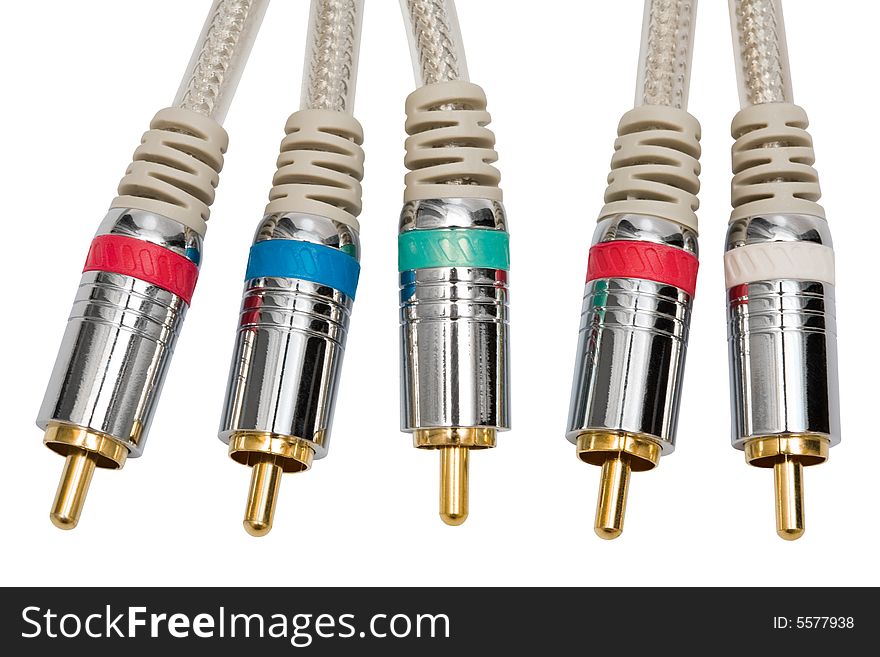 Component video and audio cable with a gold covering
