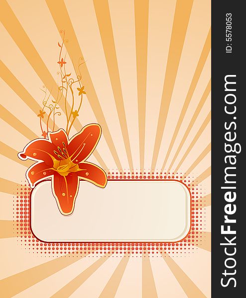 Vector wallpaper with flower and copy-space. Vector wallpaper with flower and copy-space